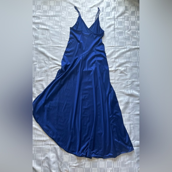 Undercover Wear Blue Vintage Asymmetrical Semi-sheer Full Length Night Dress - Picture 11 of 12